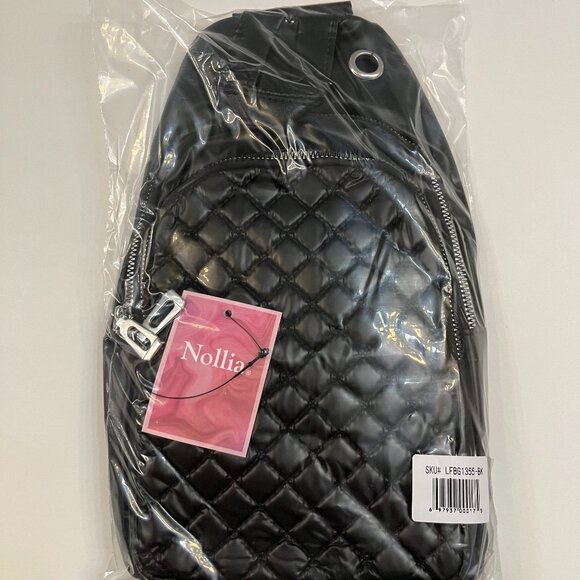 Quilted Sling Bag- Belt Bag- Black- Nylon Polyester - NWT - Picture 9 of 9